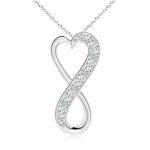 Load image into Gallery viewer, Lab-Grown Pave-Set Diamond Infinity Heart Pendant
