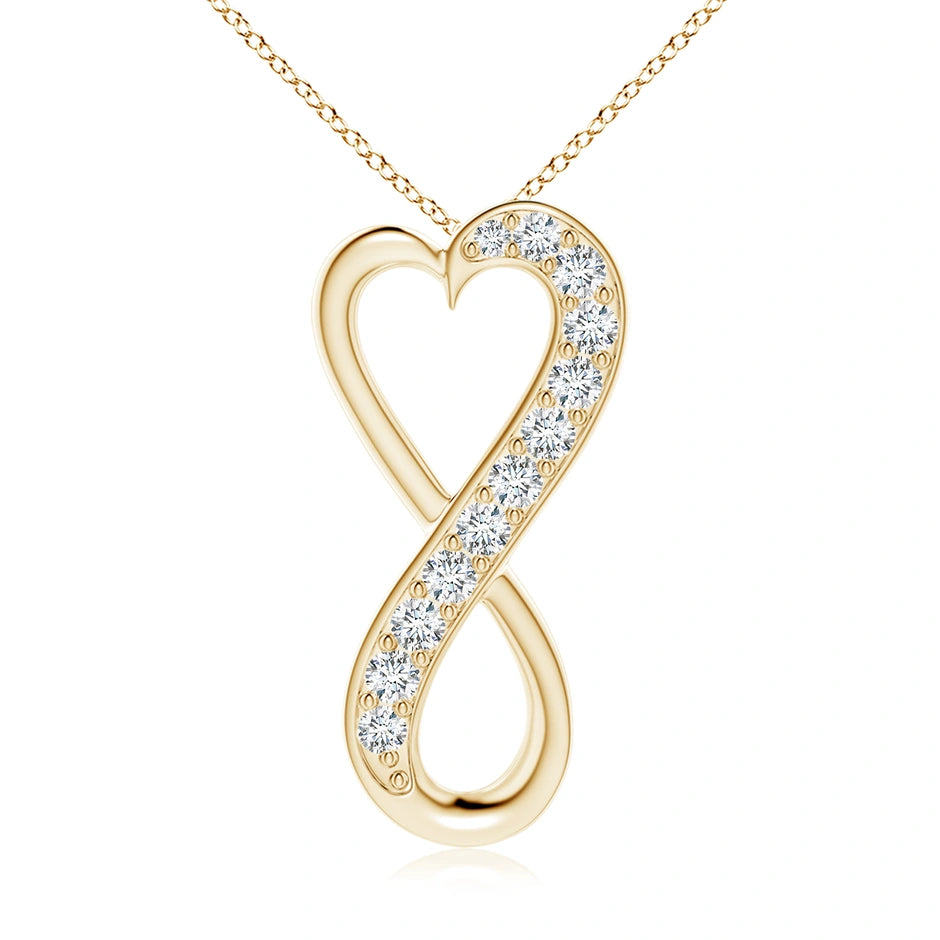 Lab-Grown Pave-Set Diamond Infinity Heart Pendant