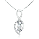 Load image into Gallery viewer, Lab-Grown Two Stone Diamond Infinity Twist Pendant
