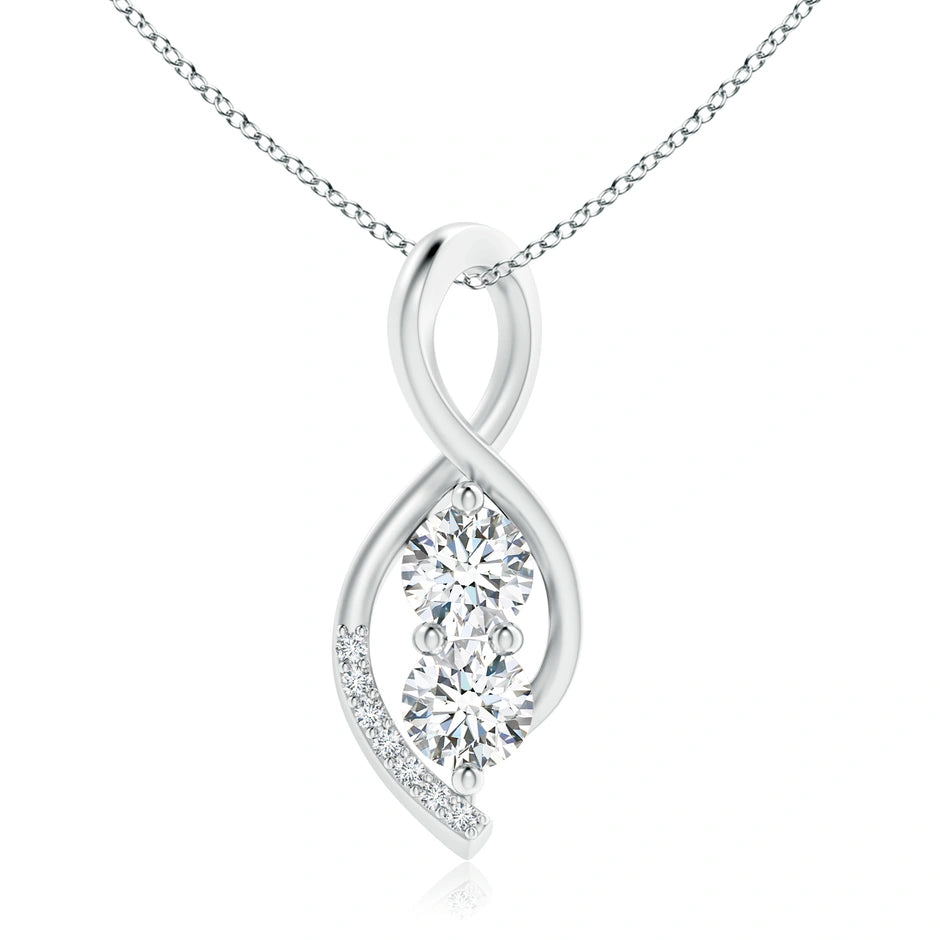 Lab-Grown Two Stone Diamond Infinity Twist Pendant