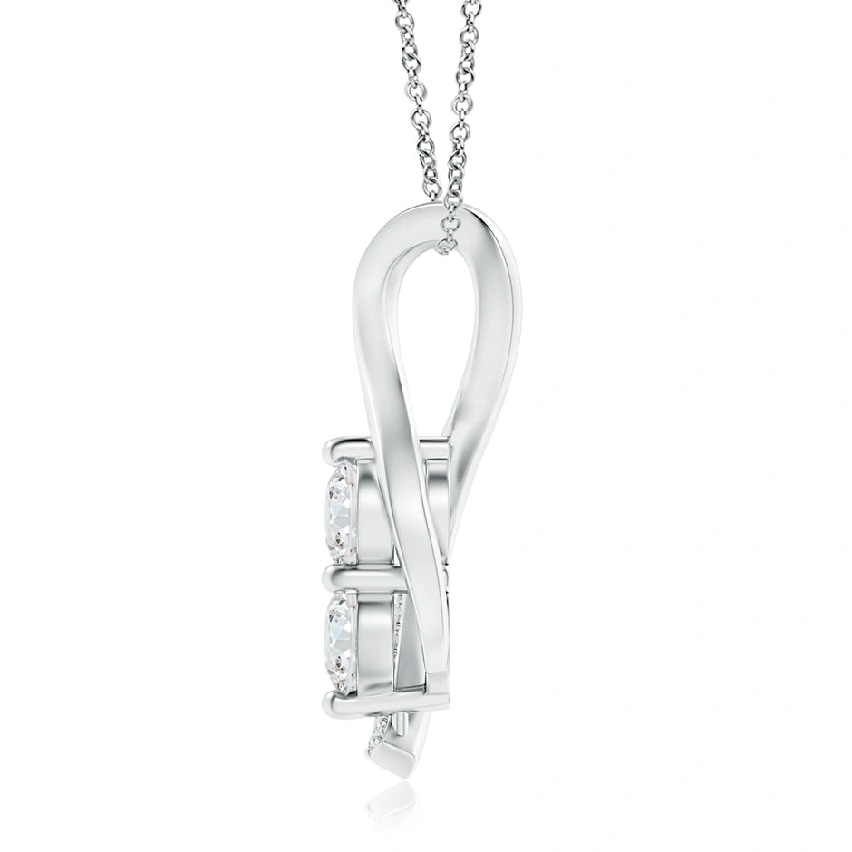 Lab-Grown Two Stone Diamond Infinity Twist Pendant