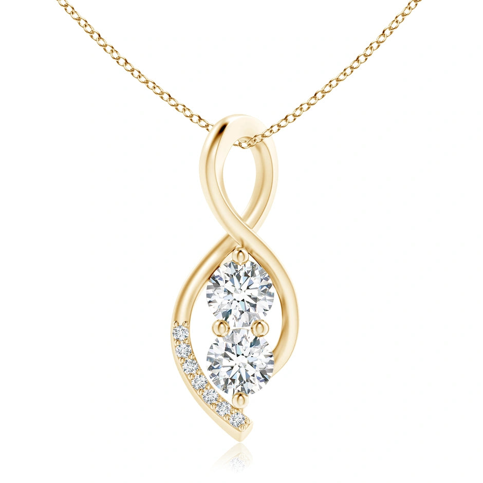 Lab-Grown Two Stone Diamond Infinity Twist Pendant