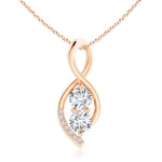 Load image into Gallery viewer, Lab-Grown Two Stone Diamond Infinity Twist Pendant
