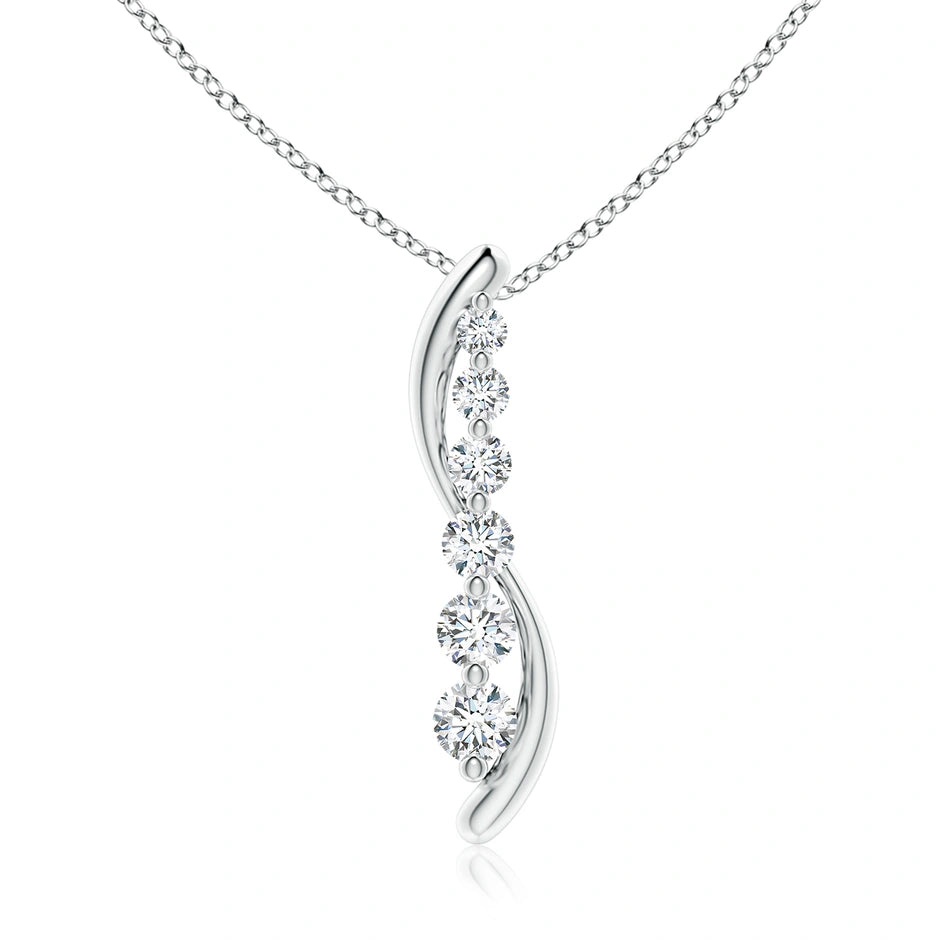 Lab-Grown Six Stone Diamond Journey Necklace