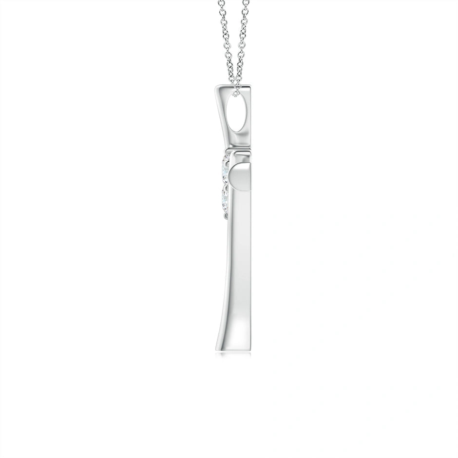 Lab-Grown Two Stone Diamond Bypass Cross Pendant