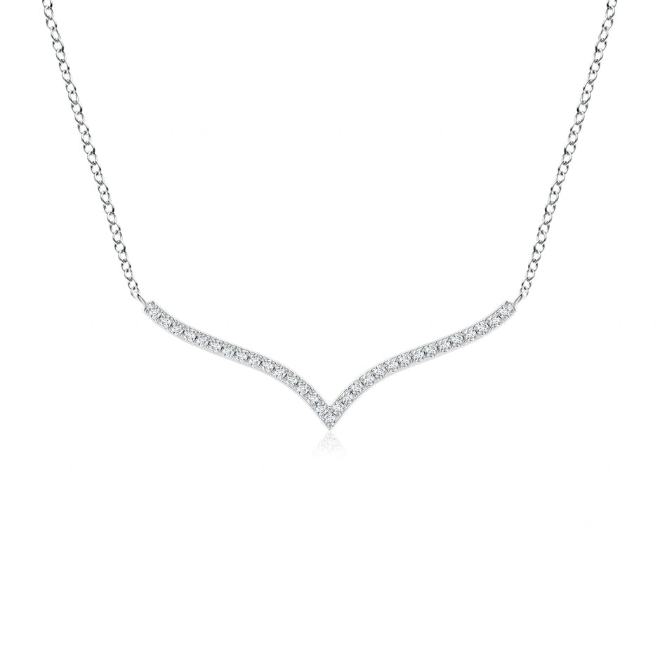 Lab-Grown Prong-Set Diamond Curved Necklace