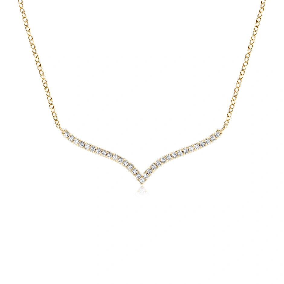 Lab-Grown Prong-Set Diamond Curved Necklace