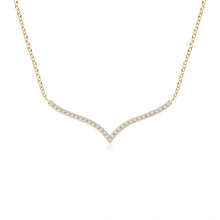 Lab-Grown Prong-Set Diamond Curved Necklace