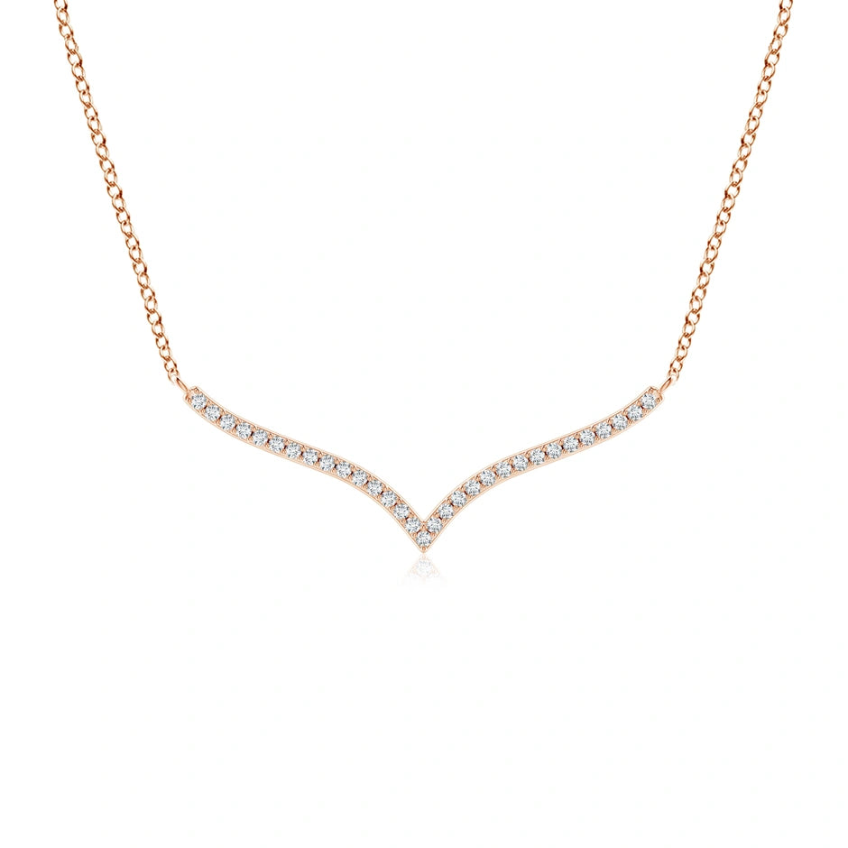 Lab-Grown Prong-Set Diamond Curved Necklace