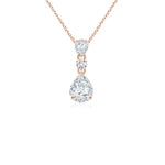 Load image into Gallery viewer, Lab-Grown Pear and Round Diamond Three Stone Pendant
