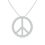 Load image into Gallery viewer, Lab-Grown Prong-Set Diamond Peace Sign Pendant
