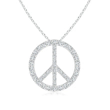 Lab-Grown Prong-Set Diamond Peace Sign Pendant