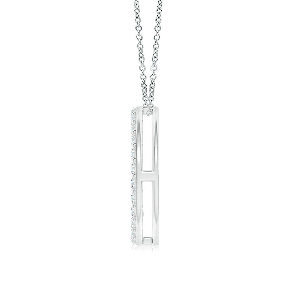 Lab-Grown Prong-Set Diamond Peace Sign Pendant