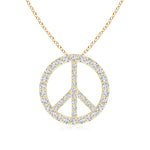 Load image into Gallery viewer, Lab-Grown Prong-Set Diamond Peace Sign Pendant
