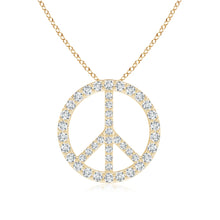 Lab-Grown Prong-Set Diamond Peace Sign Pendant