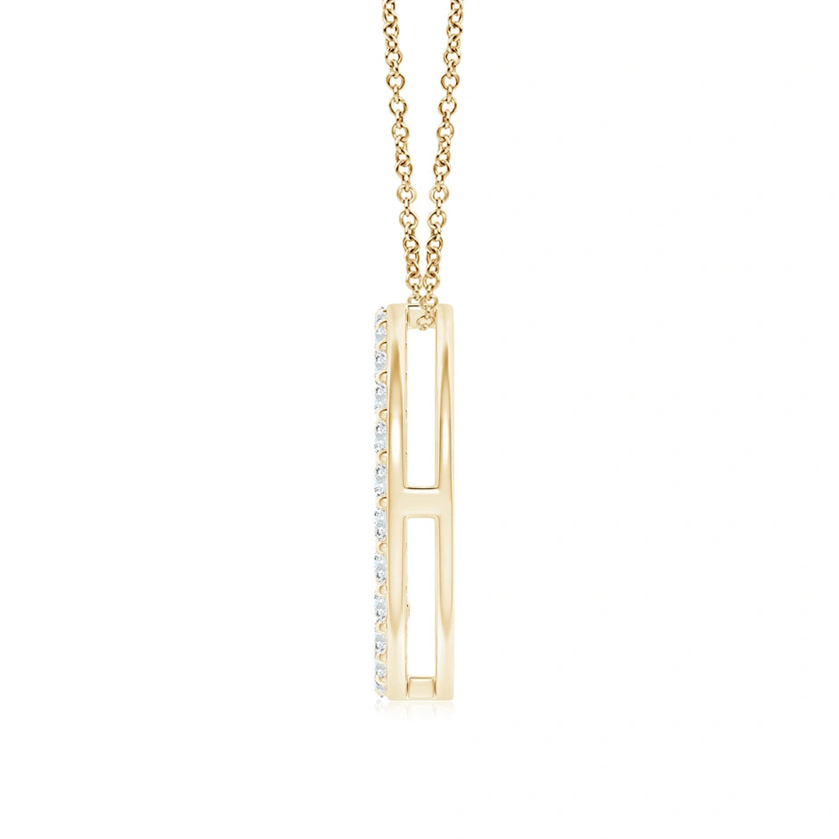 Lab-Grown Prong-Set Diamond Peace Sign Pendant
