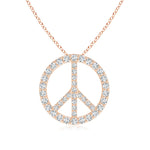 Load image into Gallery viewer, Lab-Grown Prong-Set Diamond Peace Sign Pendant
