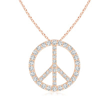 Lab-Grown Prong-Set Diamond Peace Sign Pendant