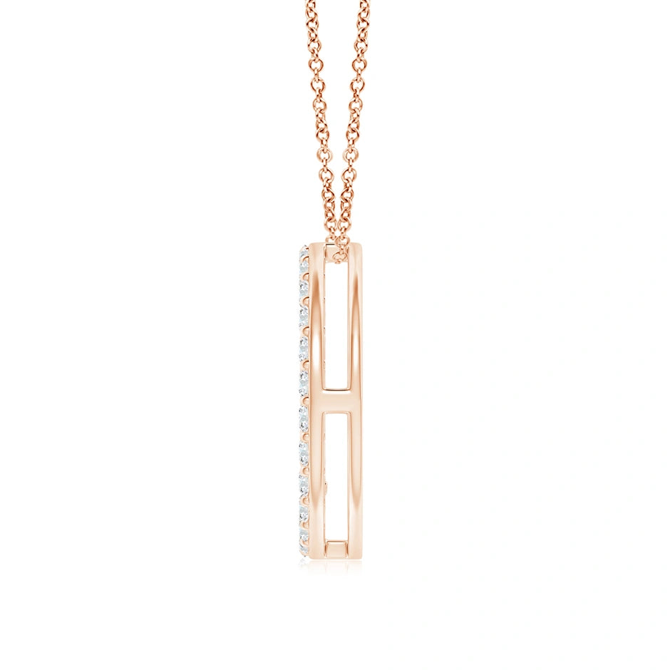Lab-Grown Prong-Set Diamond Peace Sign Pendant