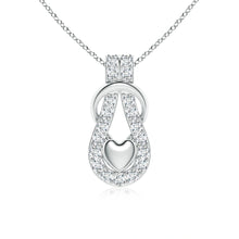 Lab-Grown Diamond Infinity Knot Pendant with Puffed Heart