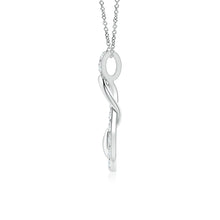 Lab-Grown Diamond Infinity Knot Pendant with Puffed Heart