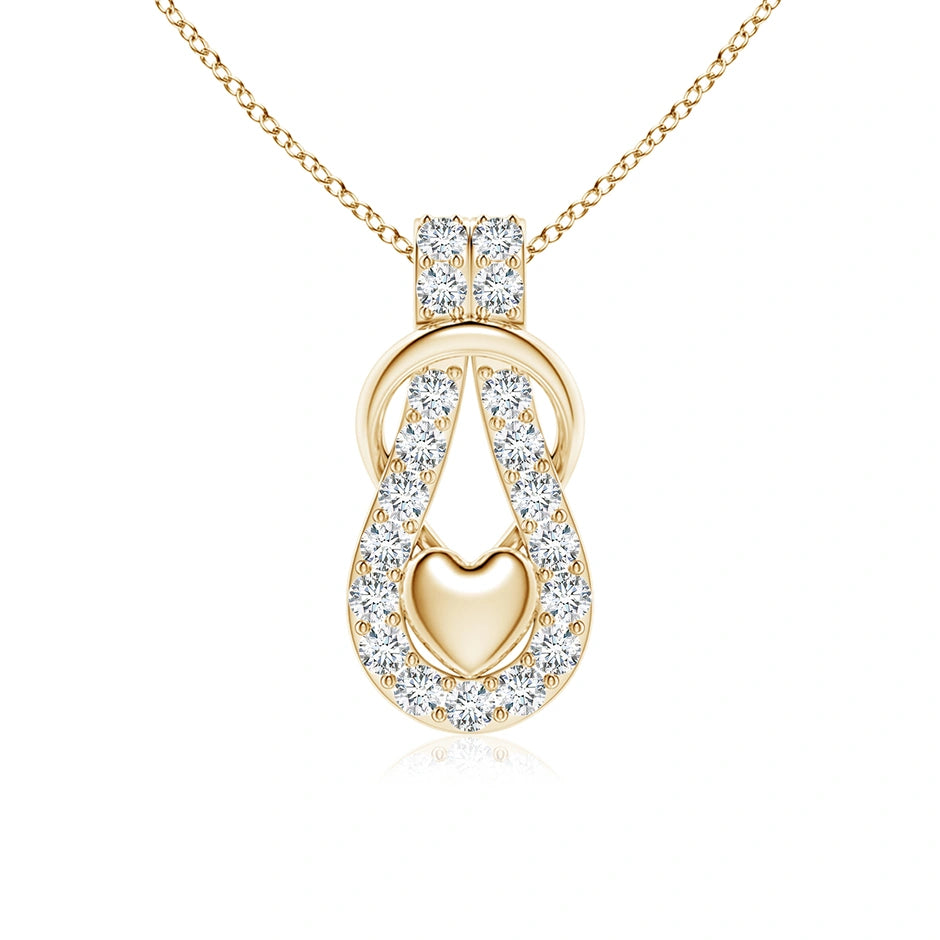 Lab-Grown Diamond Infinity Knot Pendant with Puffed Heart
