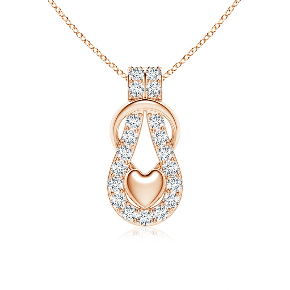 Lab-Grown Diamond Infinity Knot Pendant with Puffed Heart