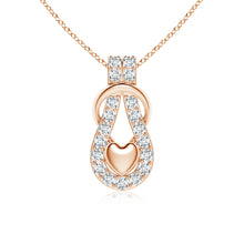 Lab-Grown Diamond Infinity Knot Pendant with Puffed Heart