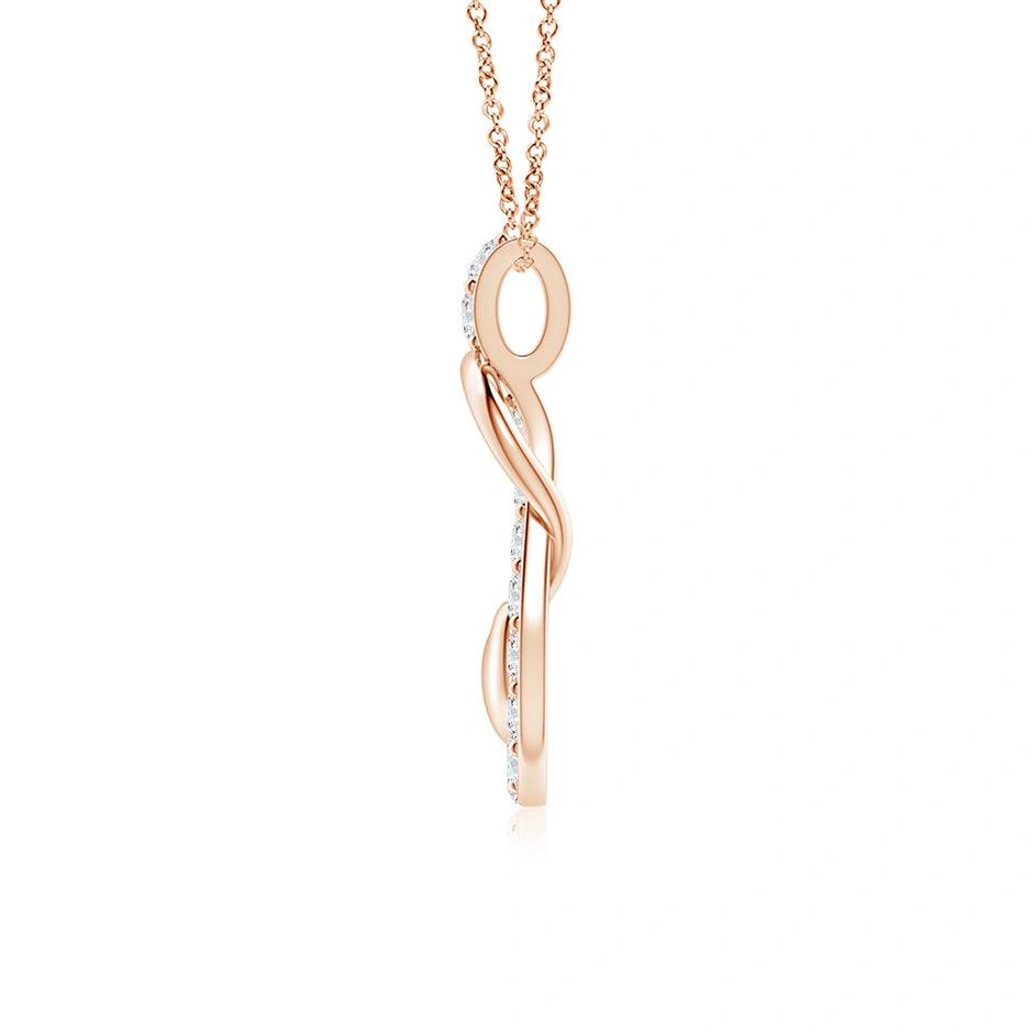 Lab-Grown Diamond Infinity Knot Pendant with Puffed Heart