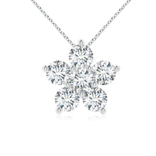 Round Lab-Grown Diamond Floral Cluster Pendant