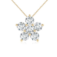Round Lab-Grown Diamond Floral Cluster Pendant