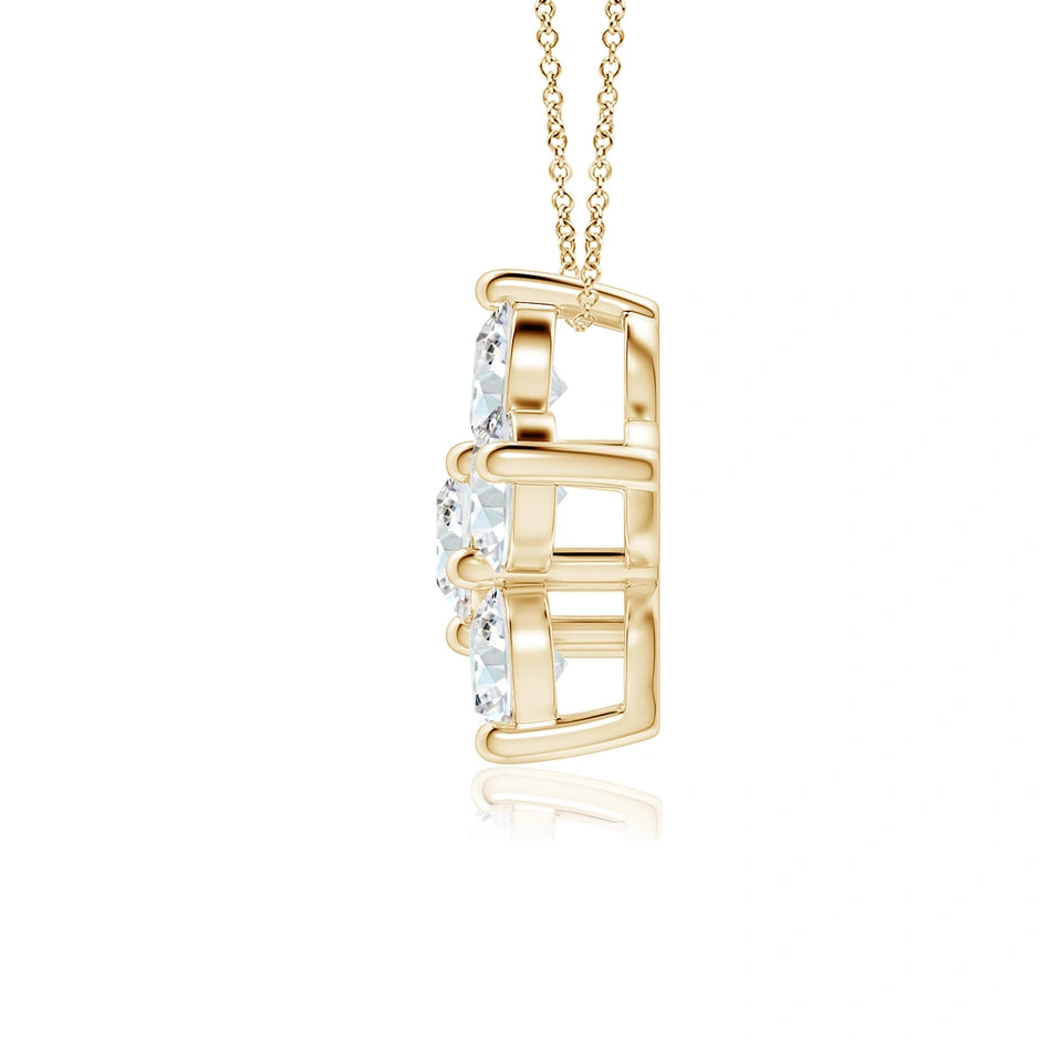 Round Lab-Grown Diamond Floral Cluster Pendant