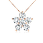 Load image into Gallery viewer, Round Lab-Grown Diamond Floral Cluster Pendant
