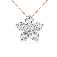 Round Lab-Grown Diamond Floral Cluster Pendant