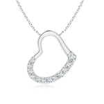 Load image into Gallery viewer, Lab-Grown Prong-Set Diamond Tilted Heart Pendant
