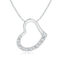 Lab-Grown Prong-Set Diamond Tilted Heart Pendant