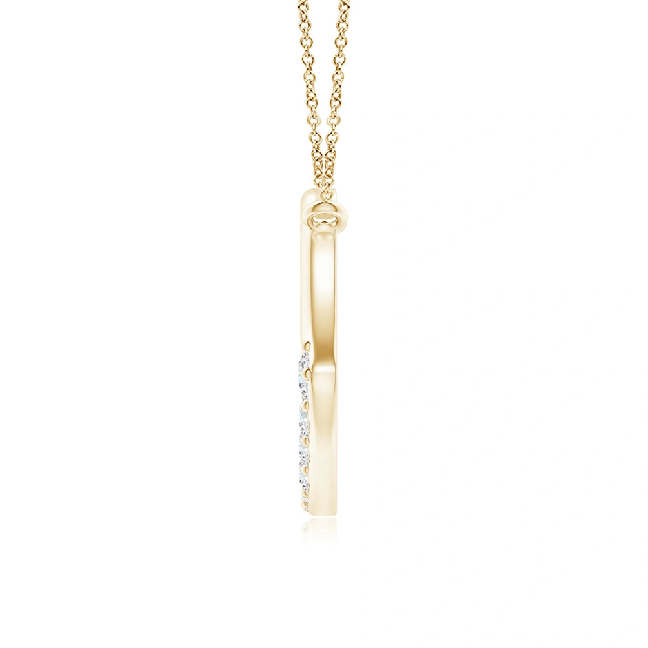 Lab-Grown Prong-Set Diamond Tilted Heart Pendant