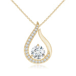 Load image into Gallery viewer, Lab-Grown Floating Diamond Tulip Pendant
