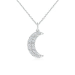 Load image into Gallery viewer, Lab-Grown Pave-Set Diamond Crescent Moon Pendant

