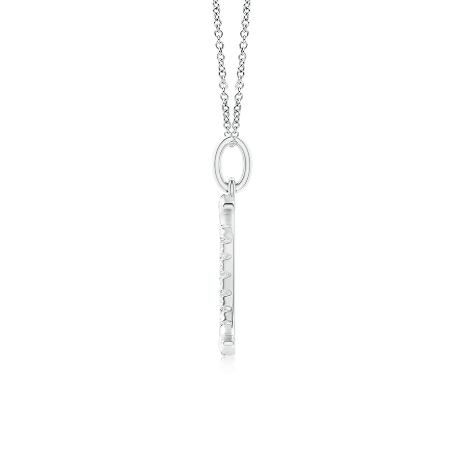 Lab-Grown Pave-Set Diamond Crescent Moon Pendant