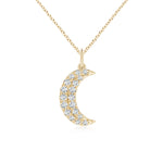Load image into Gallery viewer, Lab-Grown Pave-Set Diamond Crescent Moon Pendant

