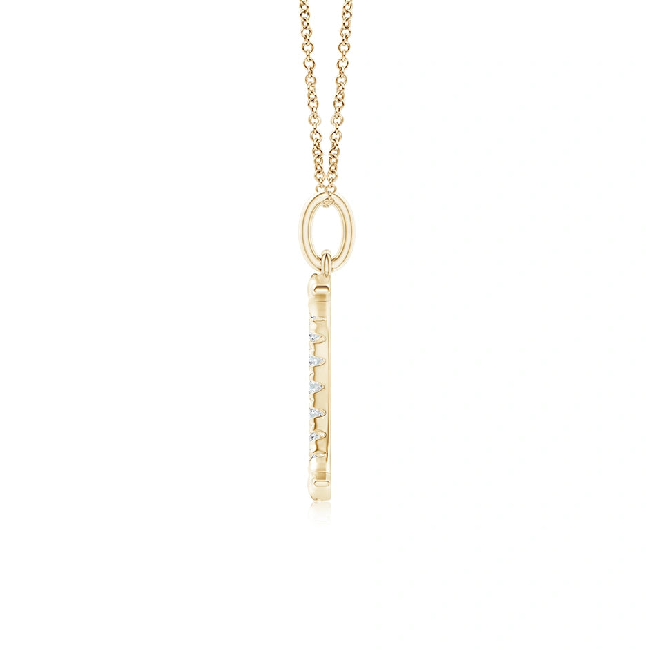Lab-Grown Pave-Set Diamond Crescent Moon Pendant