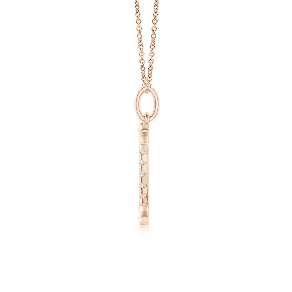 Lab-Grown Pave-Set Diamond Crescent Moon Pendant