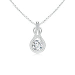 Load image into Gallery viewer, Lab-Grown Round Diamond Solitaire Infinity Knot Pendant

