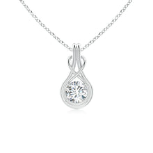 Lab-Grown Round Diamond Solitaire Infinity Knot Pendant