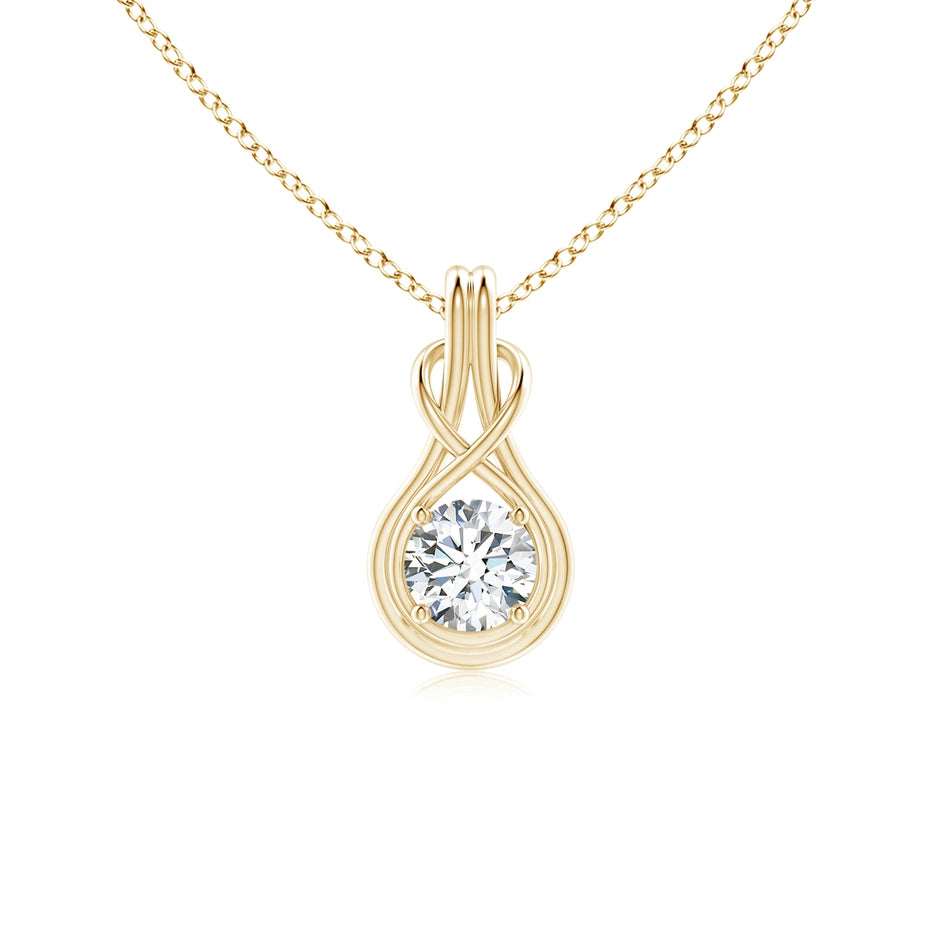 Lab-Grown Round Diamond Solitaire Infinity Knot Pendant