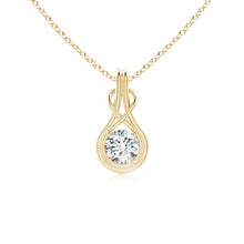 Lab-Grown Round Diamond Solitaire Infinity Knot Pendant