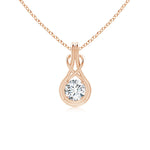 Load image into Gallery viewer, Lab-Grown Round Diamond Solitaire Infinity Knot Pendant
