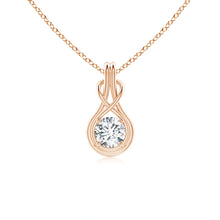 Lab-Grown Round Diamond Solitaire Infinity Knot Pendant