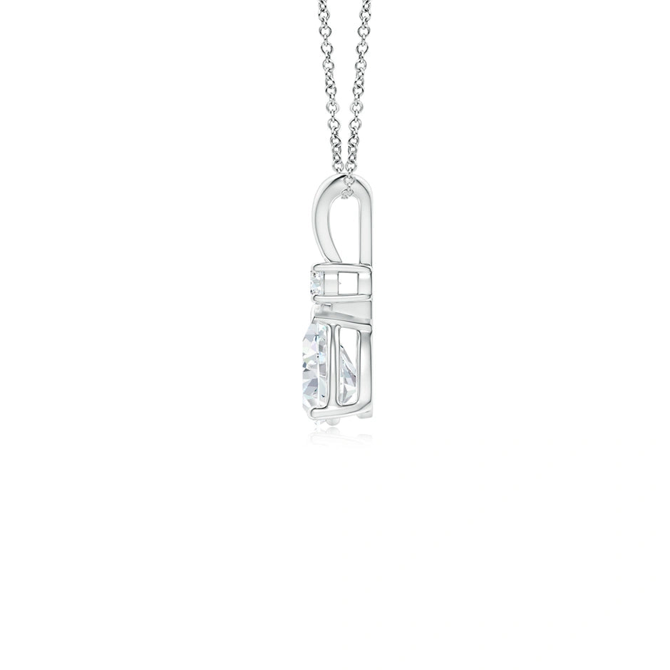 Prong-Set Lab-Grown Diamond Teardrop V-Bale Pendant